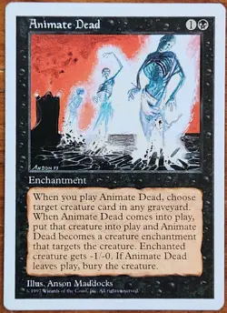 Animate Dead MTG Core Set 5th Edition Regular LP Magic The Gathering - Image 1