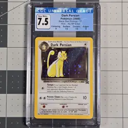 Dark Persian No HP Error Misprint Pokemon Promo Card 17 CGC 7.5 Near Mint - Image 1