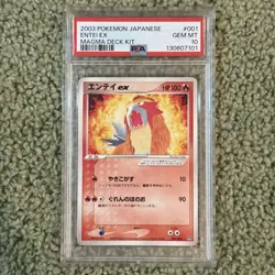 Team Magma Deck Entei EX PSA 10 2003 Pokemon JPN Pop 10 - Image 1
