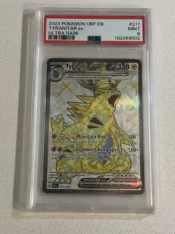 PSA 9 Tyranitar EX Full Art 211/197 Obsidian Flames Pokemon TCG Mint - Image 1