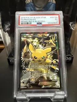 2016 POKEMON XY BLACK STAR PROMO RED & BLUE COLL FULL ART/PIKACHU EX PSA 5 - Image 1