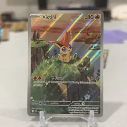 Pokemon TCG Victini SVP 208 Full Art Illustration Black Star Promo Holo - Image 1