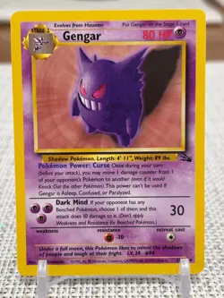 1999 Pokemon #20/62 Gengar (Fossil Set) Non Holo - NM - Image 1