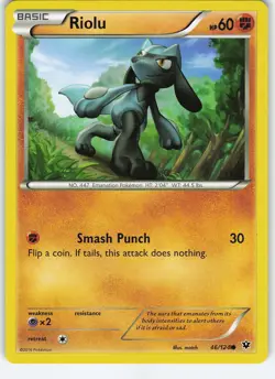 Riolu (46) 46/124 Common Normal XY - Fates Collide LP Pokemon - Image 1