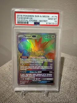 Scizor GX Rainbow Secret Rare PSA 10 Pokemon Celestial Storm 175/168 - Image 1
