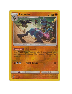 Pokemon - Lucario - 117/236 - Rare - Reverse Holo - Unified Minds - NM/M - Image 1