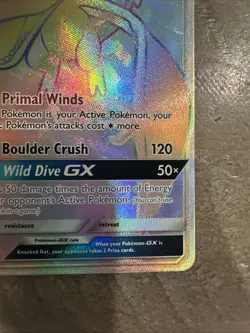 Pokemon TCG Aerodactyl GX 244/236 Unified Minds Rainbow Secret Rare - Image 4