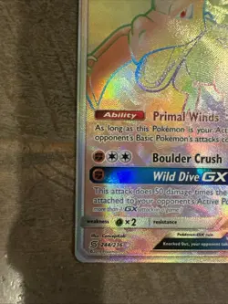 Pokemon TCG Aerodactyl GX 244/236 Unified Minds Rainbow Secret Rare - Image 5