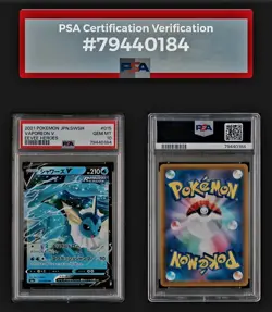 2021 VAPOREON V Pokemon Japanese 015 Eevee Heroes PSA 10 GEM MINT - Image 4