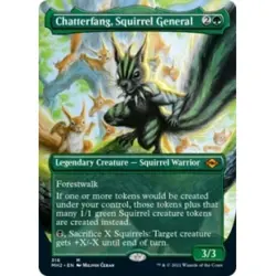 CHATTERFANG, SQUIRREL GENERAL (BORDERLESS) Modern Horizons 2 Magic MTG MINT CARD - Image 1