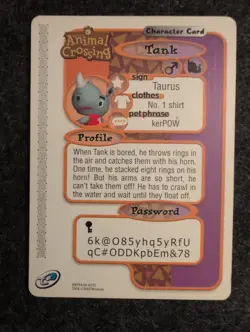 Animal Crossing Tank #273 e-Reader Card - LP/MP - Image 2