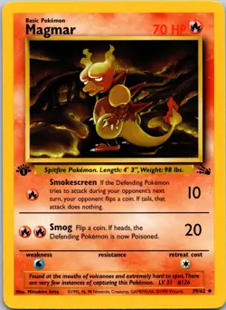 Magmar 39/62 1st Edition LP Pokemon Card TCG Fossil - Image 1