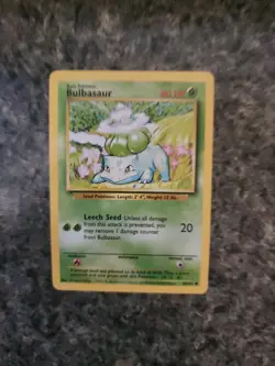 Bulbasaur 44/102 Common Non-Holo Base set NM Pokemon card p34 - Image 1