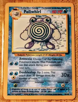 Pokemon 1999 WOTC Base Set Unlimited ~ Poliwhirl Card #38/102 MINT Uncommon 🔥 - Image 1