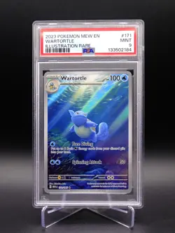PSA 9 Mint Wartortle Illustration Rare 2023 Pokemon 151 IR 171/165 - Image 1