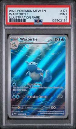 PSA 9 Mint Wartortle Illustration Rare 2023 Pokemon 151 IR 171/165 - Image 2