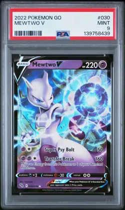 2022 POKEMON GO #030 MEWTWO V PSA 9 - Image 1
