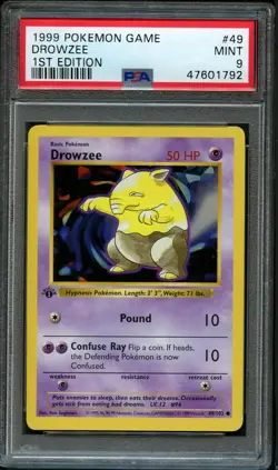 Drowzee #49 1st Edition Base Set 1999 Pokemon Game PSA 9 Mint 🔮 - Image 1