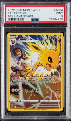 2022 POKEMON SWORD & SHIELD BRILLIANT STARS #TG04 FULL ART/JOLTEON PSA 9 - Image 1