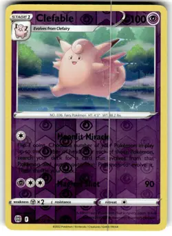 2022 POKEMON BRILLIANT STARS CLEFABLE 054/172 REVERSE HOLO (RARE) - Image 1