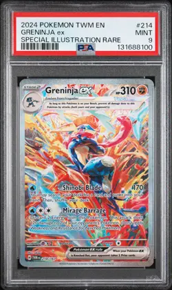 2024 POKEMON TWM EN-TWILIGHT MASQUERADE #214 GRENINJA EX PSA 9 - Image 1
