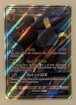 Pokemon Umbreon GX TCG Full Art Ultra Rare Holo Card 142/149 Sun & Moon Base Set - Image 2