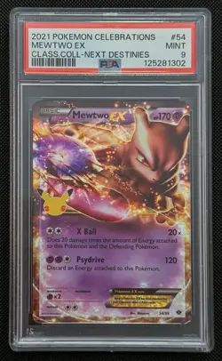 Pokemon Mewtwo EX 2021 Celebrations 54/99 Holo PSA 9 Card - Image 2