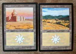 MTG Plains Portal Second Age Regular Lands set of 2 styles - Image 1