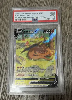 2022 Pokemon Charizard V SWSH260 Full Art Ultra Premium Collection - PSA 9 - Image 1