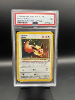 2000 Eevee Holo Black Star Promo Pokemon League #11 PSA 7 - Image 1