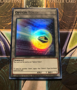 *** OPTION TOKEN *** OP20-EN027 (LP) SUPER RARE YUGIOH! - Image 1