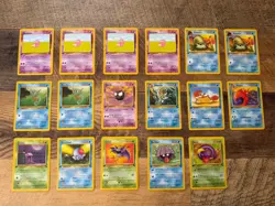 WotC Pokemon 1st Edition Fossil - 17 Card Lot (Slowpoke, Omanyte, Horsea, Etc.) - Image 1