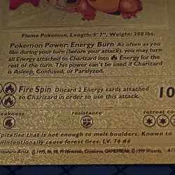 Pokemon Charizard Gold Plated Metal Holo Rare Evolutions Card - Image 2
