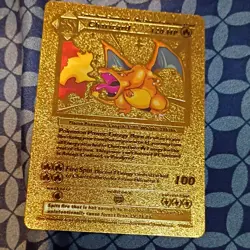 Pokemon Charizard Gold Plated Metal Holo Rare Evolutions Card - Image 4