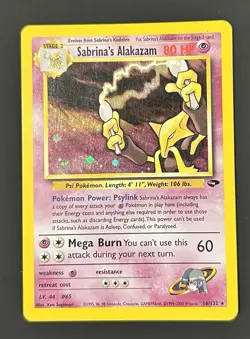 Sabrina's Alakazam Holo Foil Rare Pokemon TCG Card #16/132 Gym Challenge Vintage - Image 1