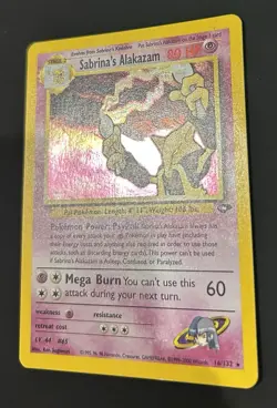 Sabrina's Alakazam Holo Foil Rare Pokemon TCG Card #16/132 Gym Challenge Vintage - Image 2