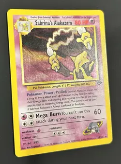 Sabrina's Alakazam Holo Foil Rare Pokemon TCG Card #16/132 Gym Challenge Vintage - Image 3