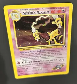 Sabrina's Alakazam Holo Foil Rare Pokemon TCG Card #16/132 Gym Challenge Vintage - Image 4