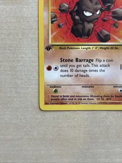 Pokemon TCG Geodude 47/62 Fossil 1st Edition Regular Common Card LP Condition - Image 5