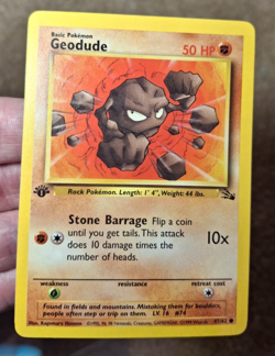 1999 POKEMON TCG FOSSIL SET 1ST EDITION GEODUDE CARD 47/62 - Image 1