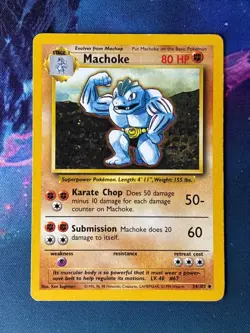 Machoke - Base Set - 34/102 - Uncommon - Vintage Pokemon Card - Image 1