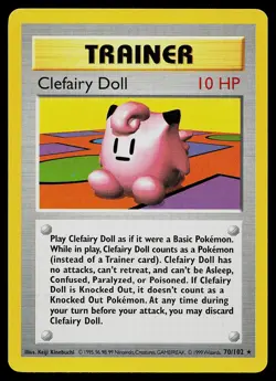 Pokemon Card - Clefairy Doll Base Set (Shadowless) 70/102 Rare - Image 1