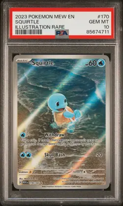 2023 POKEMON MEW EN-151 ILLUSTRATION RARE #170 SQUIRTLE PSA 10 - Image 1