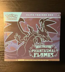 Pokemon TCG Factory SEALED Mega Evolution Phantasmal Flames Elite Trainer Box - Image 1