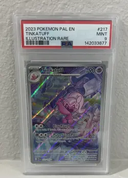 2023 Pokemon Paldea Evolved Tinkatuff 217/193 Illustration Rare PSA 9 MINT - Image 3