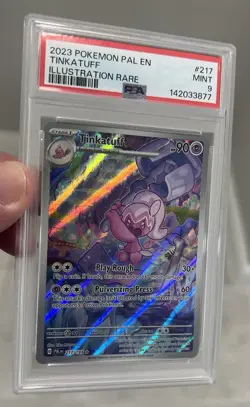 2023 Pokemon Paldea Evolved Tinkatuff 217/193 Illustration Rare PSA 9 MINT - Image 4