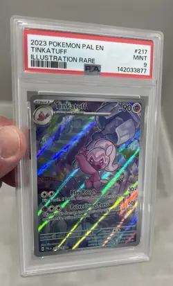 2023 Pokemon Paldea Evolved Tinkatuff 217/193 Illustration Rare PSA 9 MINT - Image 5
