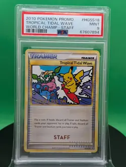 PSA 9 2010 Tropical Tidal Wave STAFF HGSS18 World Championships Promo Pokemon 18 - Image 3