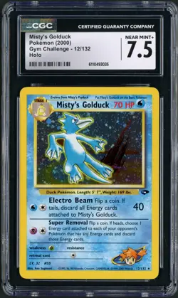 2000 Pokemon Gym Challenge Misty's Golduck Holo Rare 12/132 CGC 7.5 - Image 1