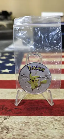Pokemon Pikachu Rare Collectible Silver Commemorative Metal Coin - Image 1